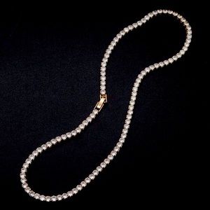 Luxury Gold Plated Diamond Tennis Necklace